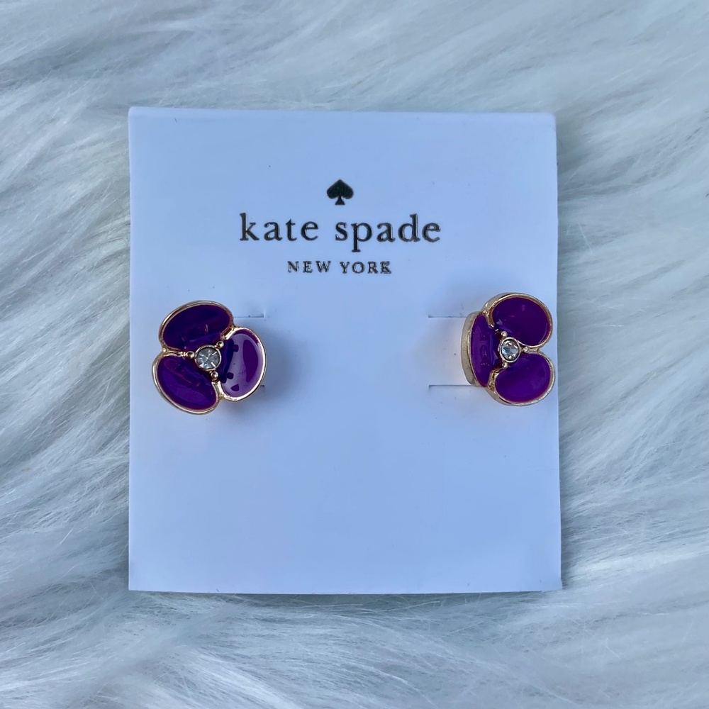 NEW Kate Spade Flower Stud Earrings - Purple